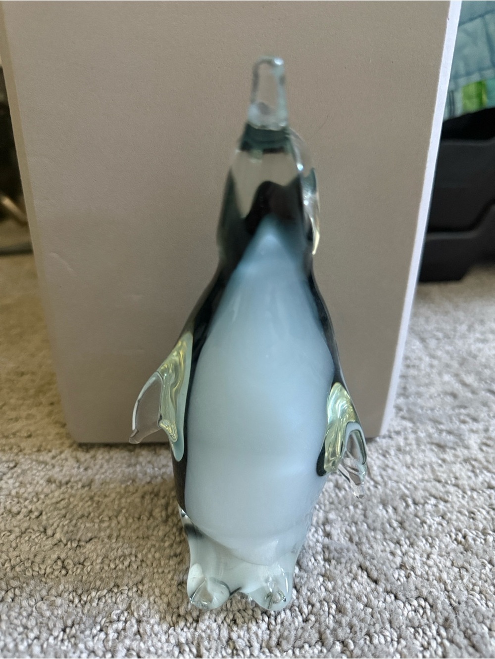 Glass Penguin Figurine in Blue - Accent Décor